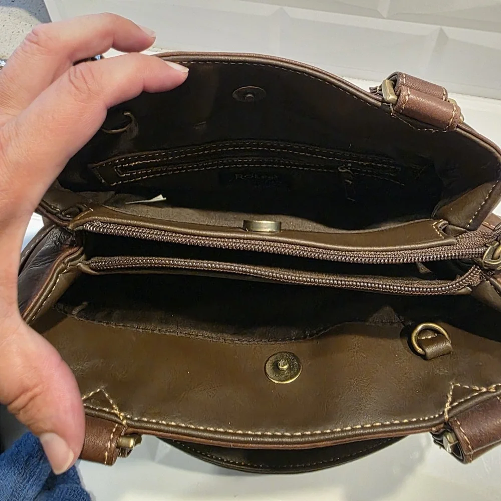 Rolfs Brown Genuine Leather Women's Satchel Handbag Vintage 90's Brand